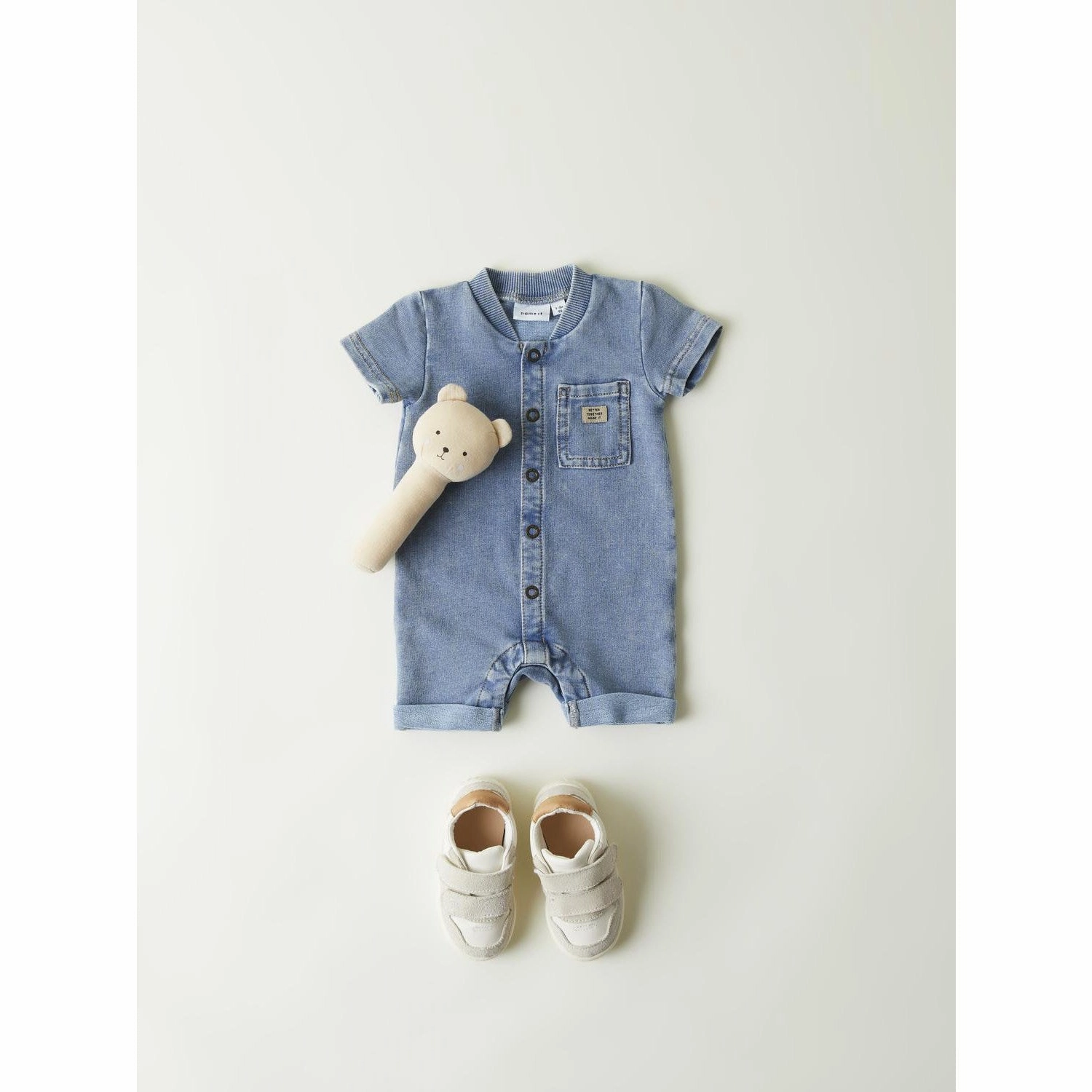 Work Hot Essential Basic Name It Light Blue Denim Lou Sweat Denim Long Shorts Suit