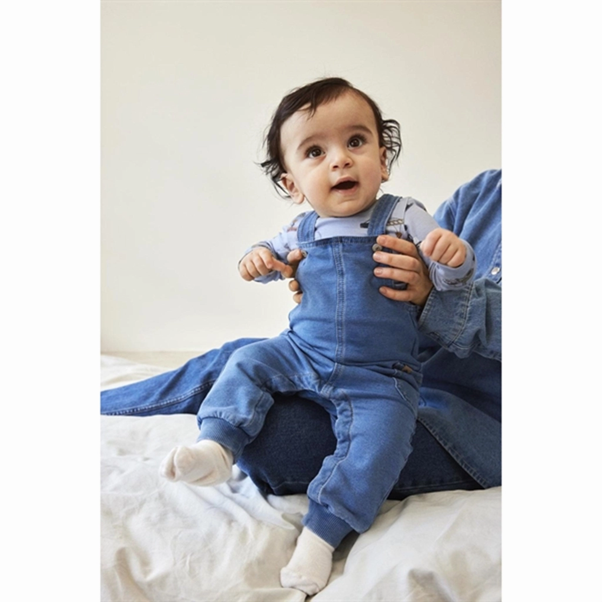 Name it Medium Blue Denim Ben Baggy Denim Overall Organic Cotton Blend Moisture Lock Technology