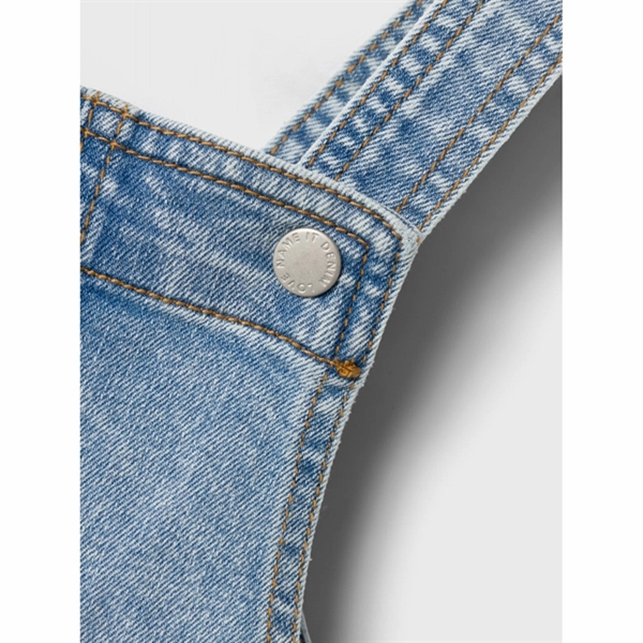 Name it Medium Blue Denim Britany Loose Denim Overall Low Bulk Elasticized Cuffs