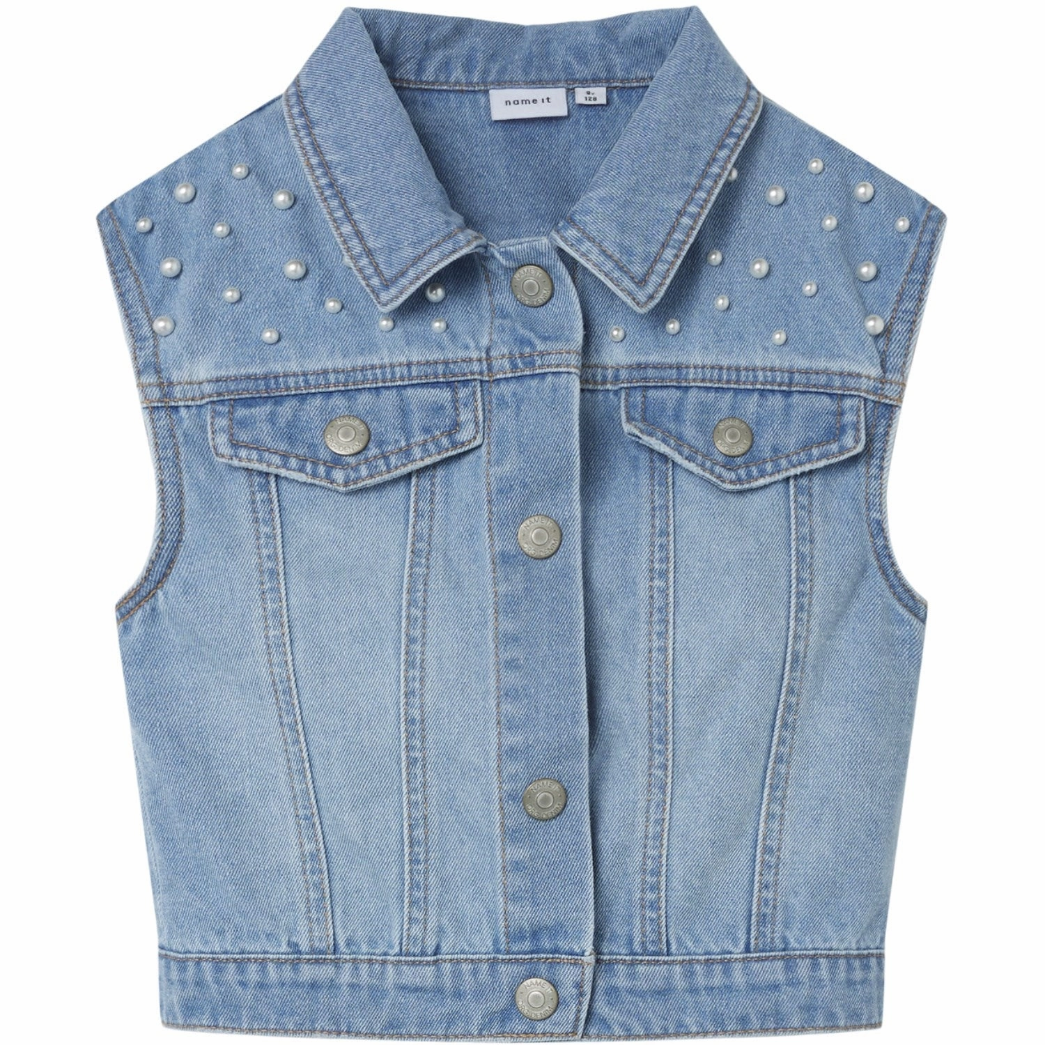 Name It Medium Blue Denim Erna Denim Vest Shallow