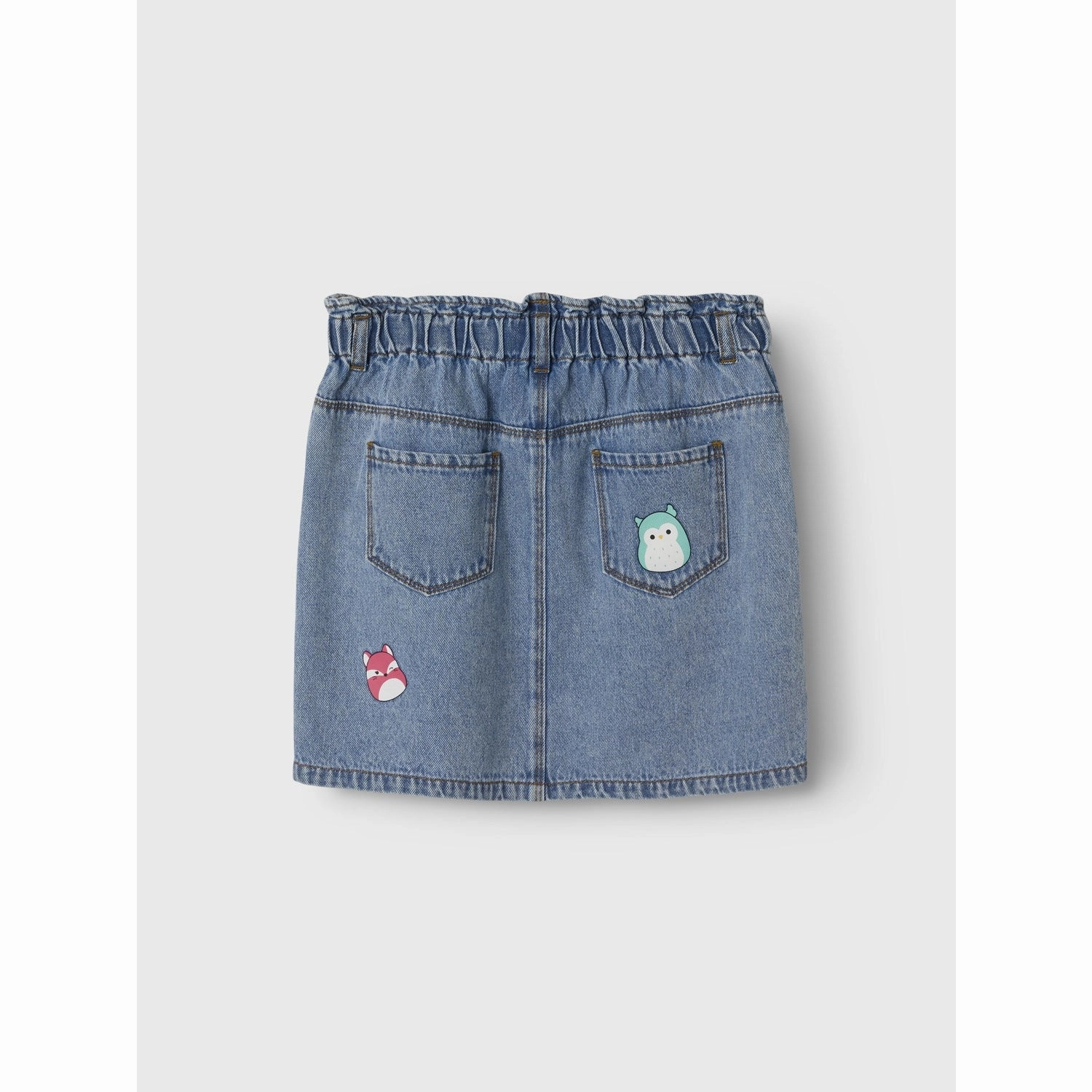 Bold Statement Vibe Ready Name It Medium Blue Denim Ova Squishmallows Denim Skirt