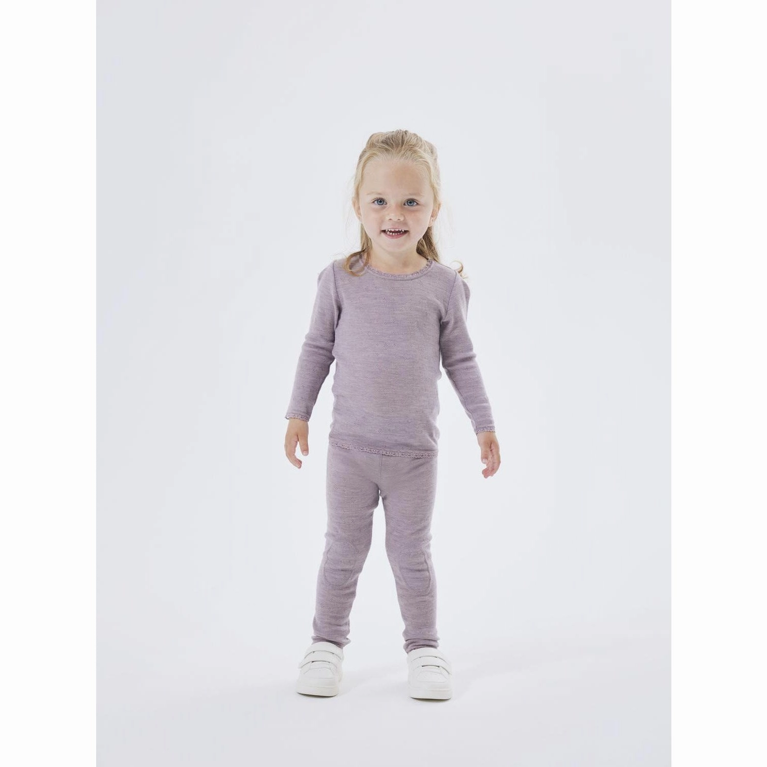 Name It Purple Dove Wang Wool Neddle Legging Solid Noos Casual Comfort Fit