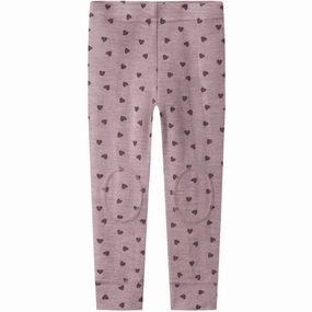 Name It Purple Dove Wang Wool Rib Legging AOP Four Way Winter Sports