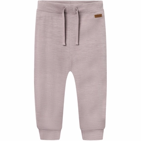 Straight fit Name It Purple Dove Wesso Wool Sweatpants