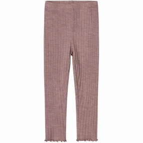 Extra Soft Fitness Lover athletic style Name It Purple Dove Wossa Wool/Silk Rib Leggings