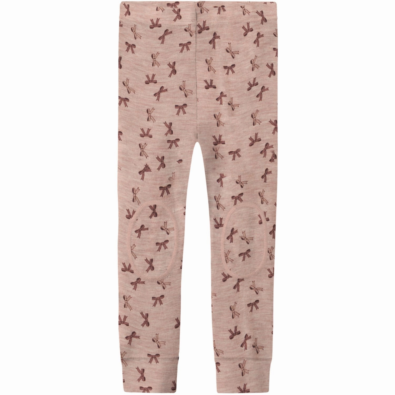 Name It Shadow Gray Bows Nmfwang Wool Rib Leggings Aop Tight Movement