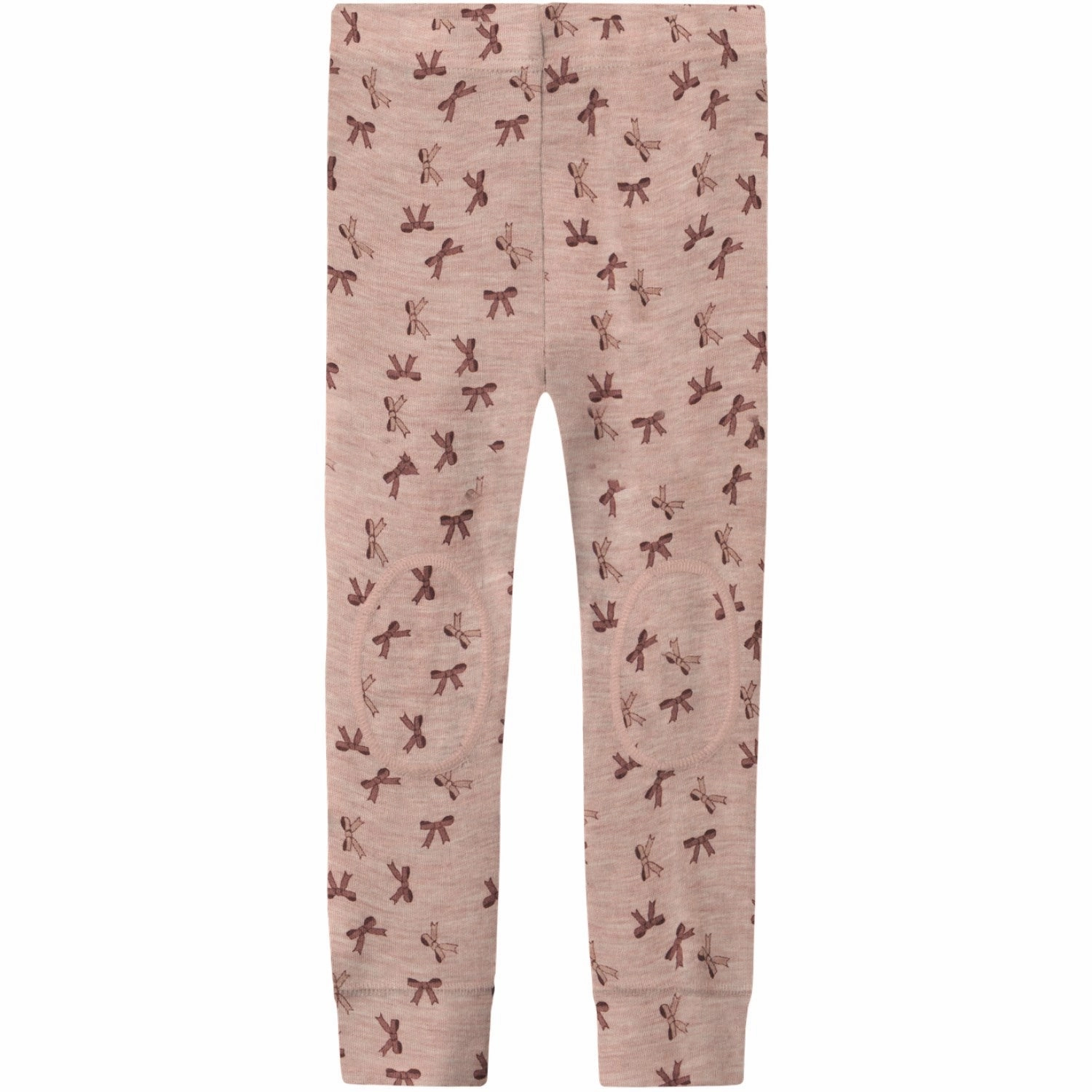 Matte Finish Structured Waistband Name It Shadow Gray Bows Nmfwang Wool Rib Leggings Aop