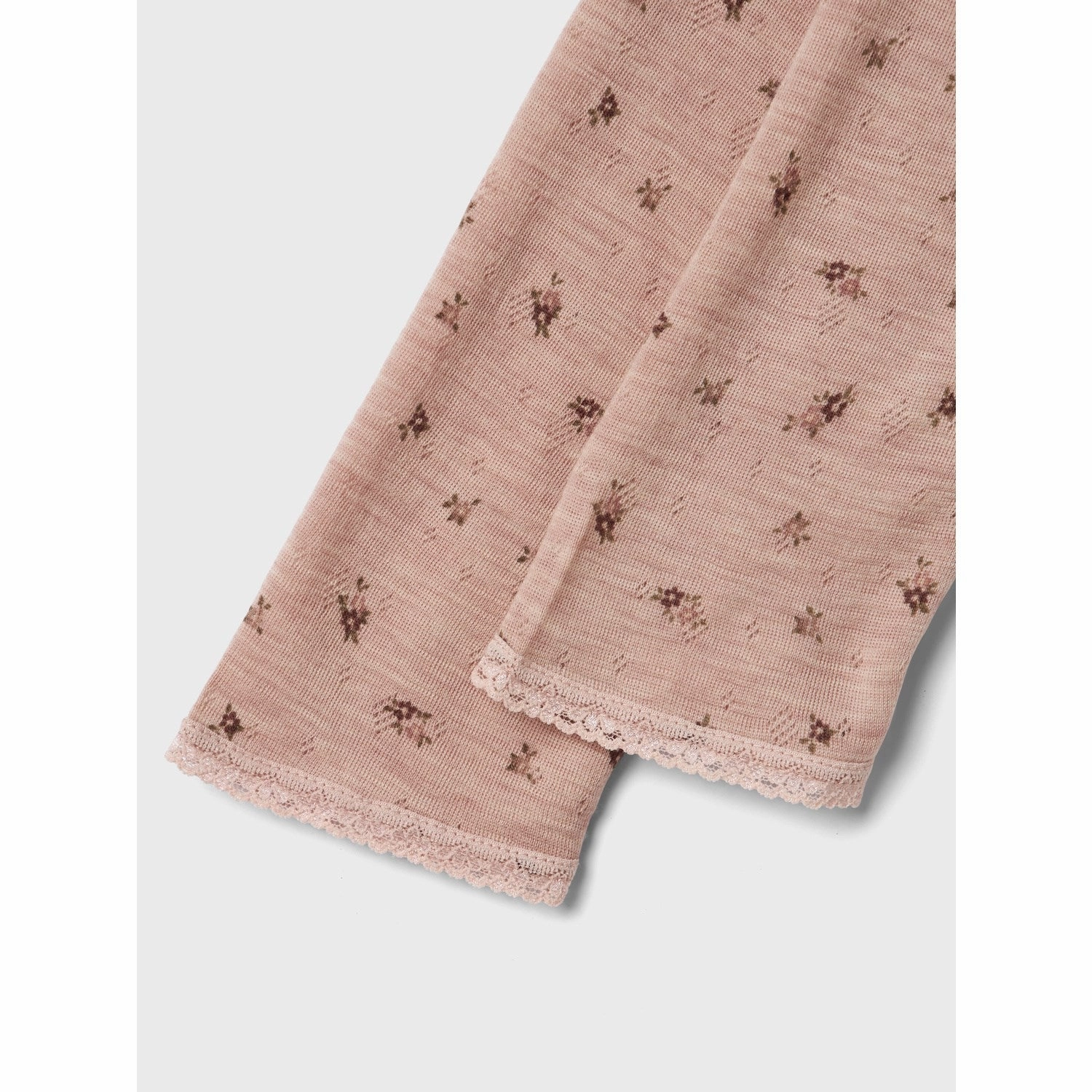 Name It Shadow Gray Small Flowers Nkfwang Wool Needle Leggings Daily Routine Luxury Choice Thermal Warm Morning Jog