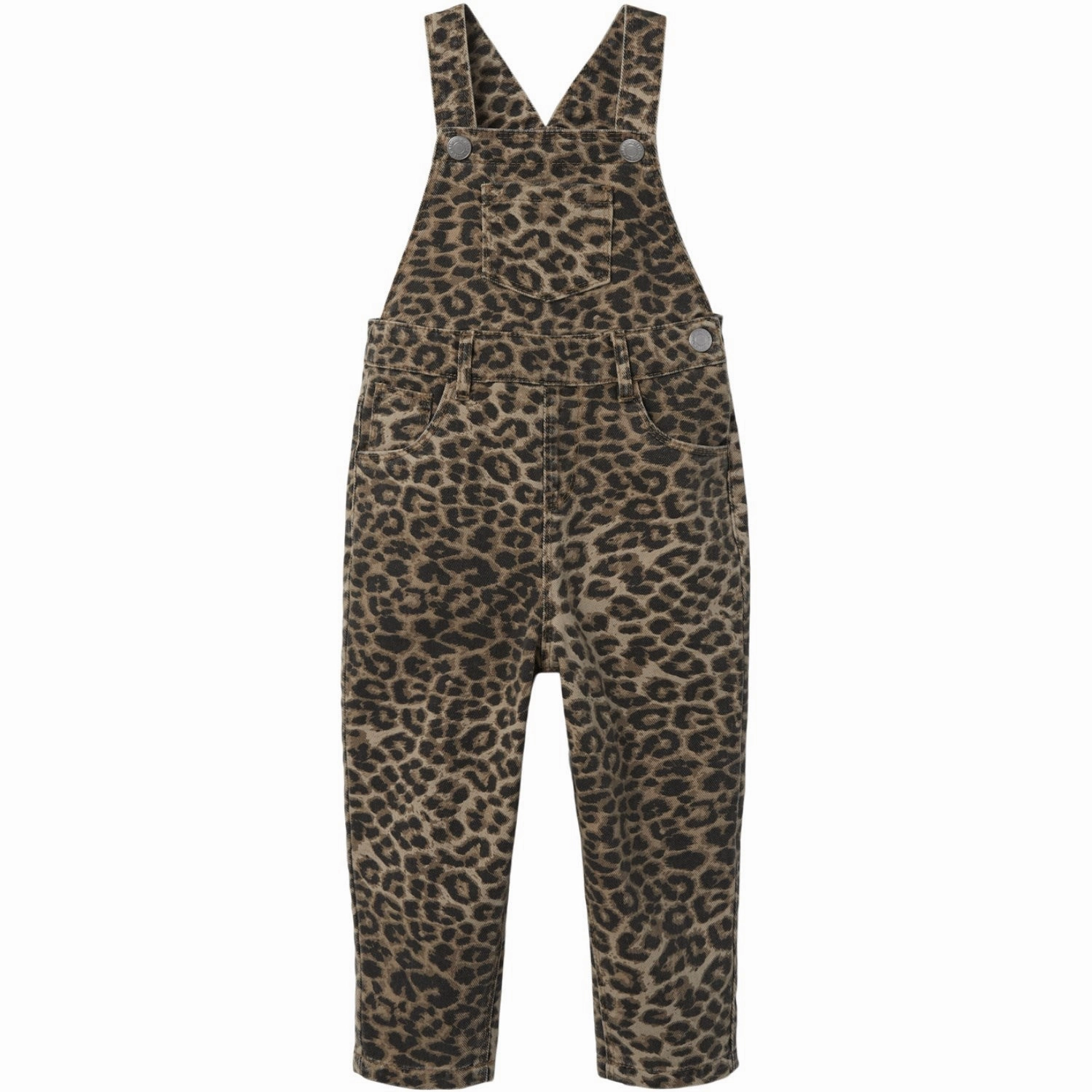 Name It Silver Mink Leopard Oline Twill Overall Relaxed Fit Design