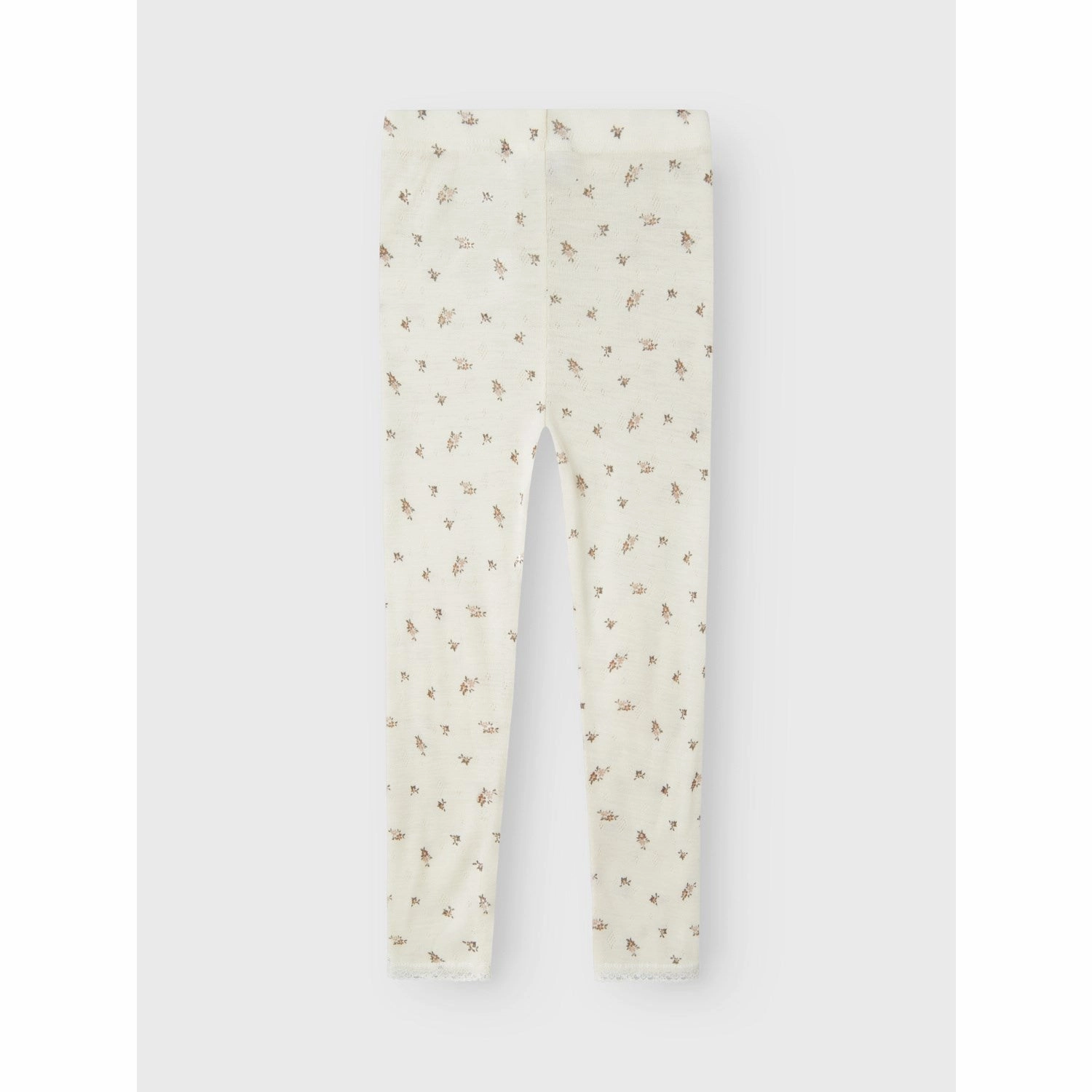 Name It Snow White Small Flowers Nmfwang Wool Needle Leggings Noos Stay Active
