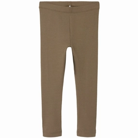 Reflective Logo Detail Name It Walnut Noe Slim Leggings