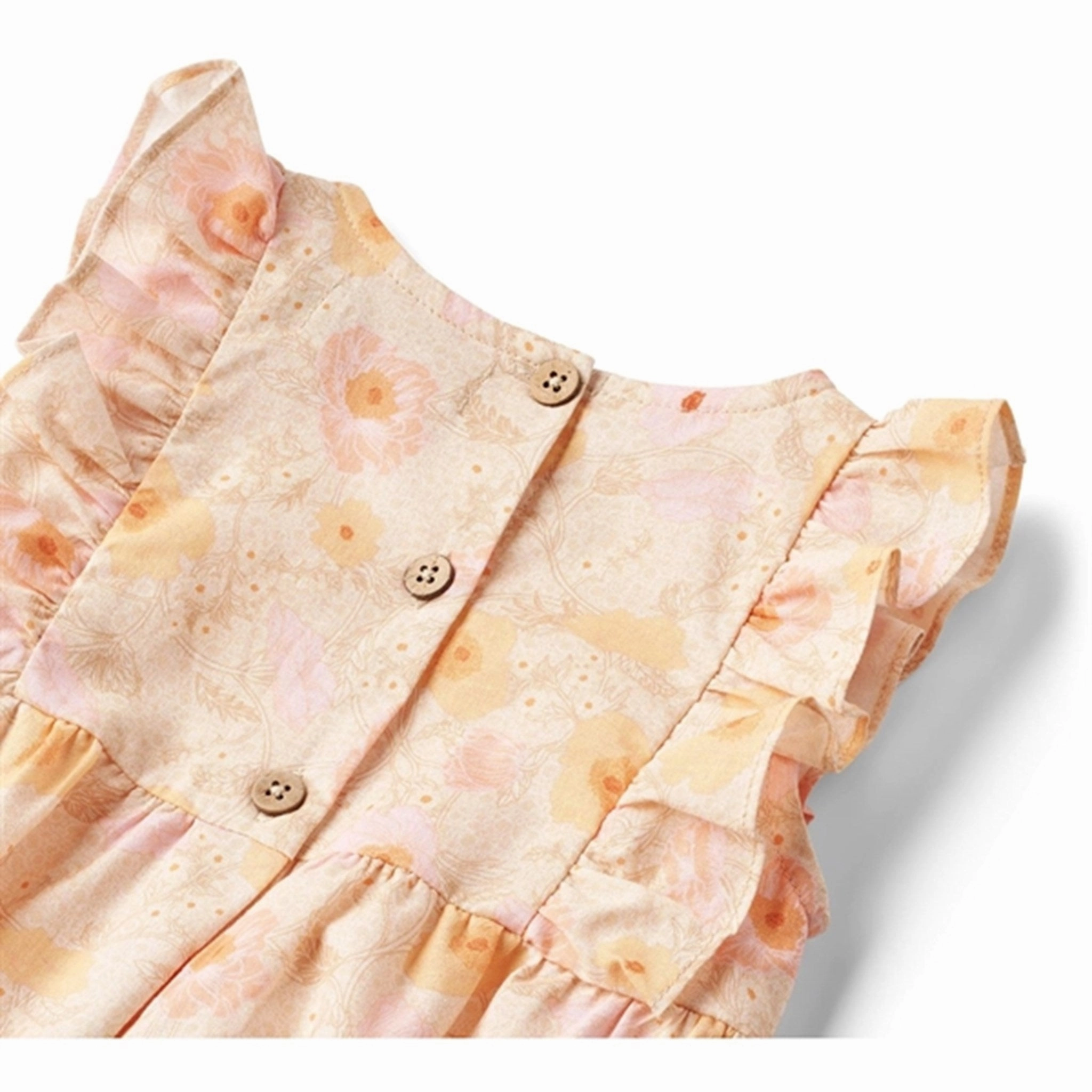 Wheat Alabaster Flower Bobbles Romper Emmaline Flexible Bold