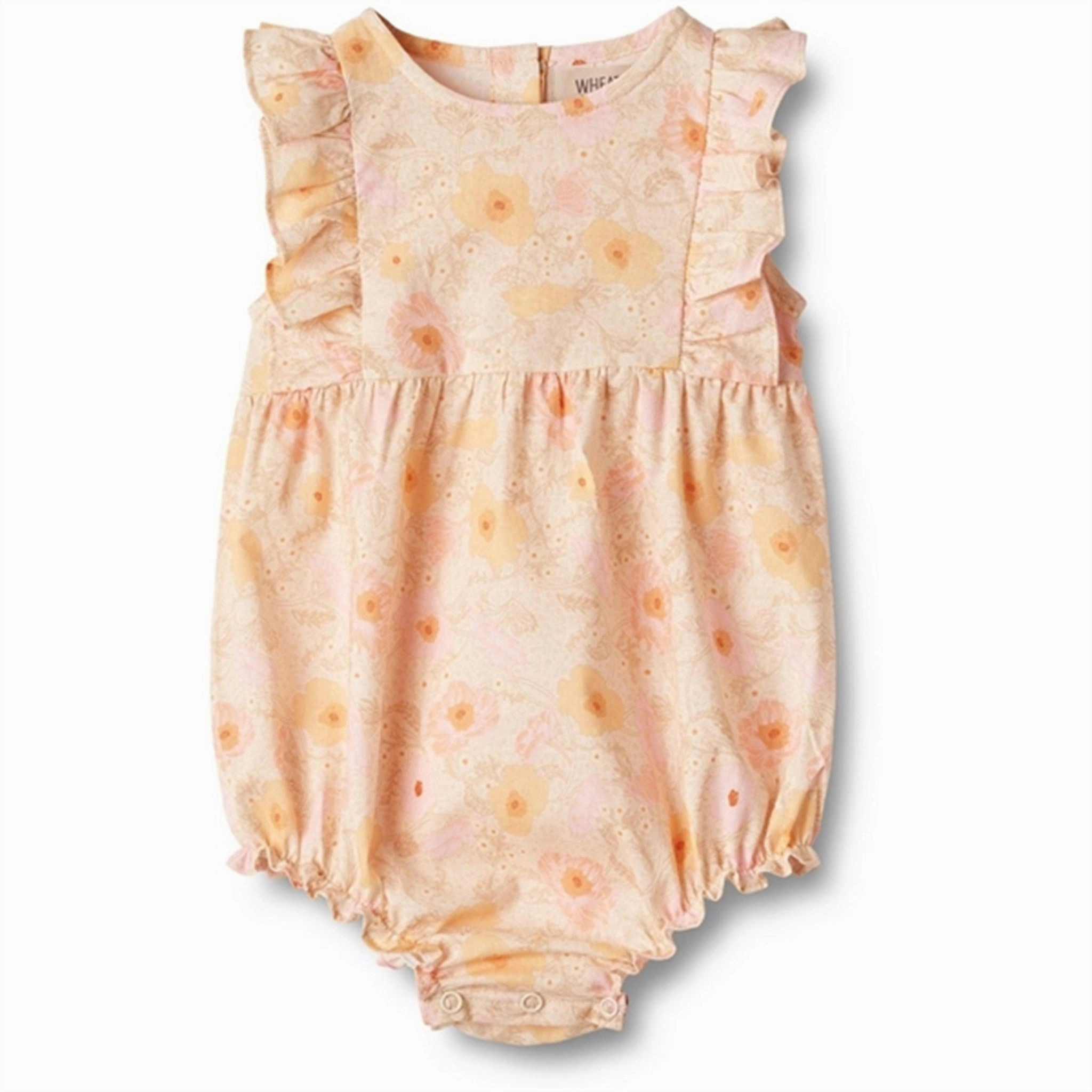 Wheat Alabaster Flower Bobbles Romper Emmaline Date Stylish