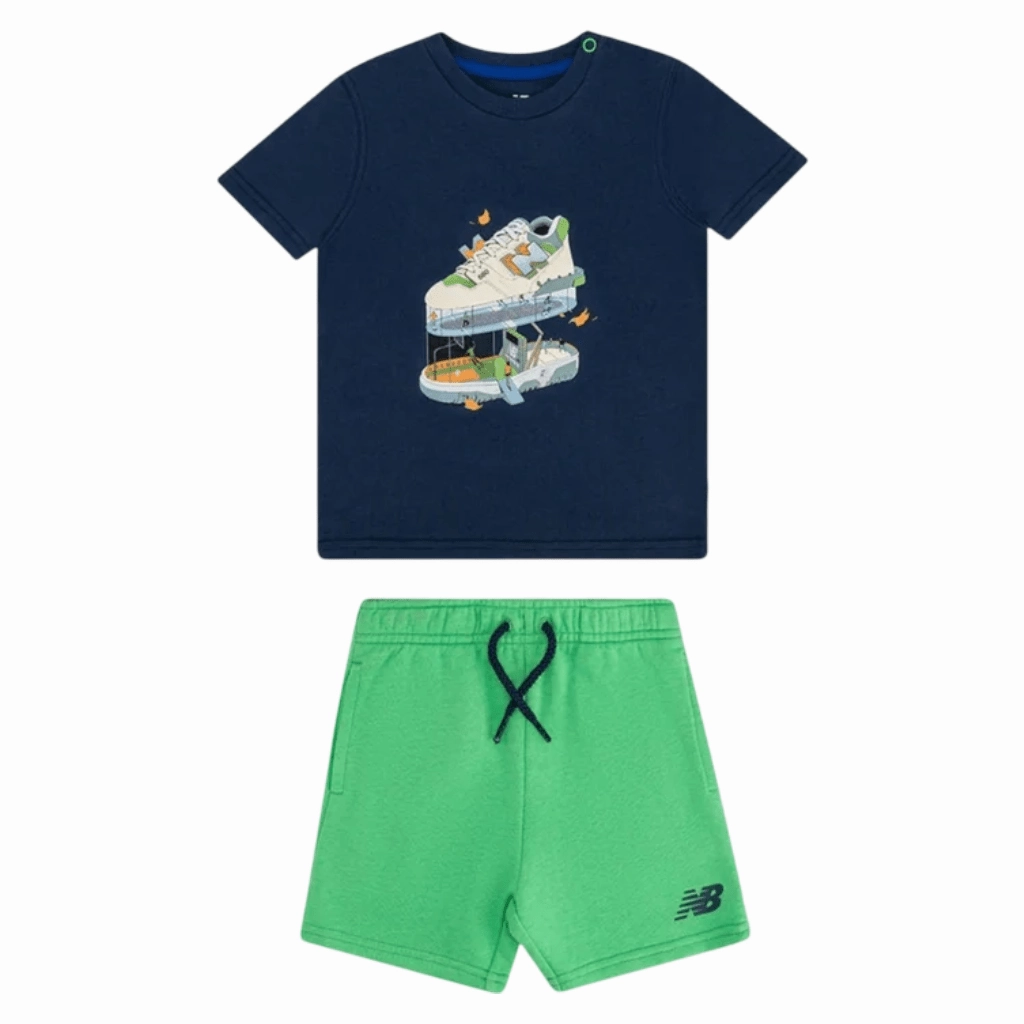 Perfect Layer Wear Minimalist purity New Balance Illustrated T-Shirt/Short Set Baby