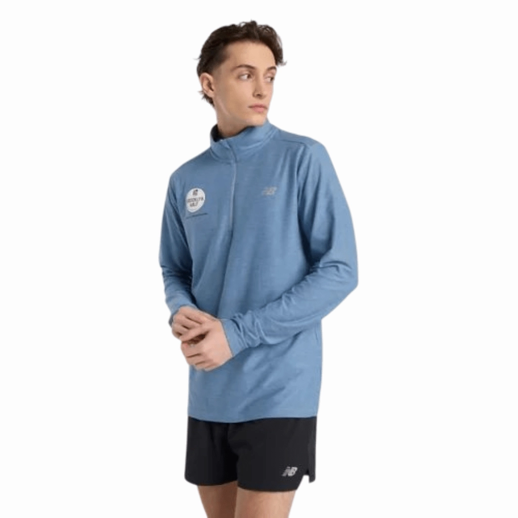 New Balance Space Dye Quarter Zip Top Men Moose like Fashion Day