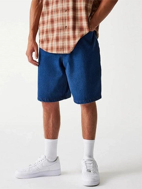 New York Yankees Denim Shorts Stylish Look Relax Trend