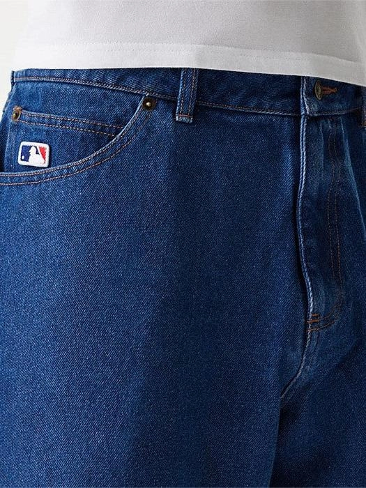 New York Yankees Denim Shorts Stylish Fit Reinforced Neckline