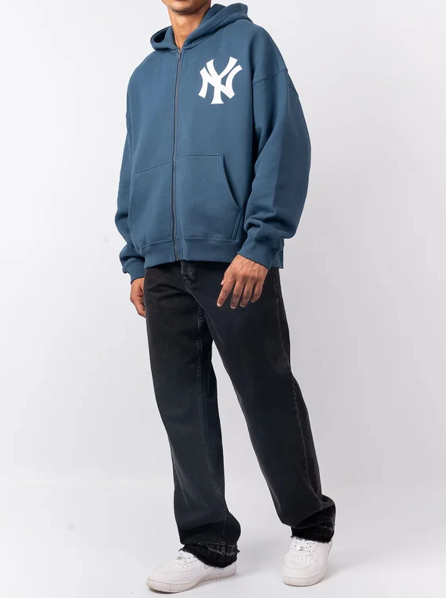 New York Yankees FZ Boxy Hoody Cozy Vibe Feathery accents