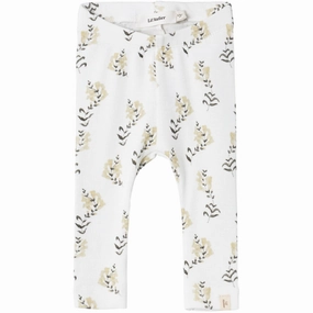 Lil'Atelier Coconut Milk Yellow Flower Gavo Slim Legging Minimal Design Active Lifestyle Outdoor Running