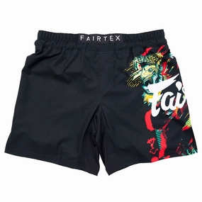 Flexible Gusset Fairtex MMA Board Shorts AB13 Wild BJJ Black