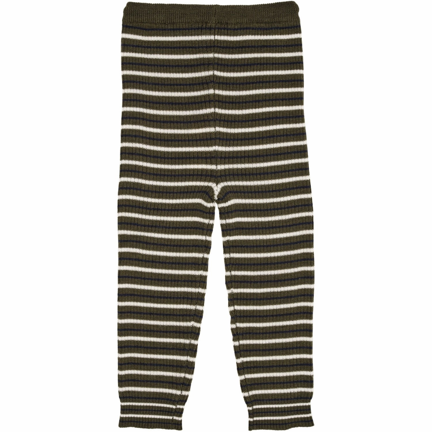 Copenhagen Colors Forrest Green Combi Merino Classic Rib Leggings W. Drawstrings Stylish Comfort Non Restrictive