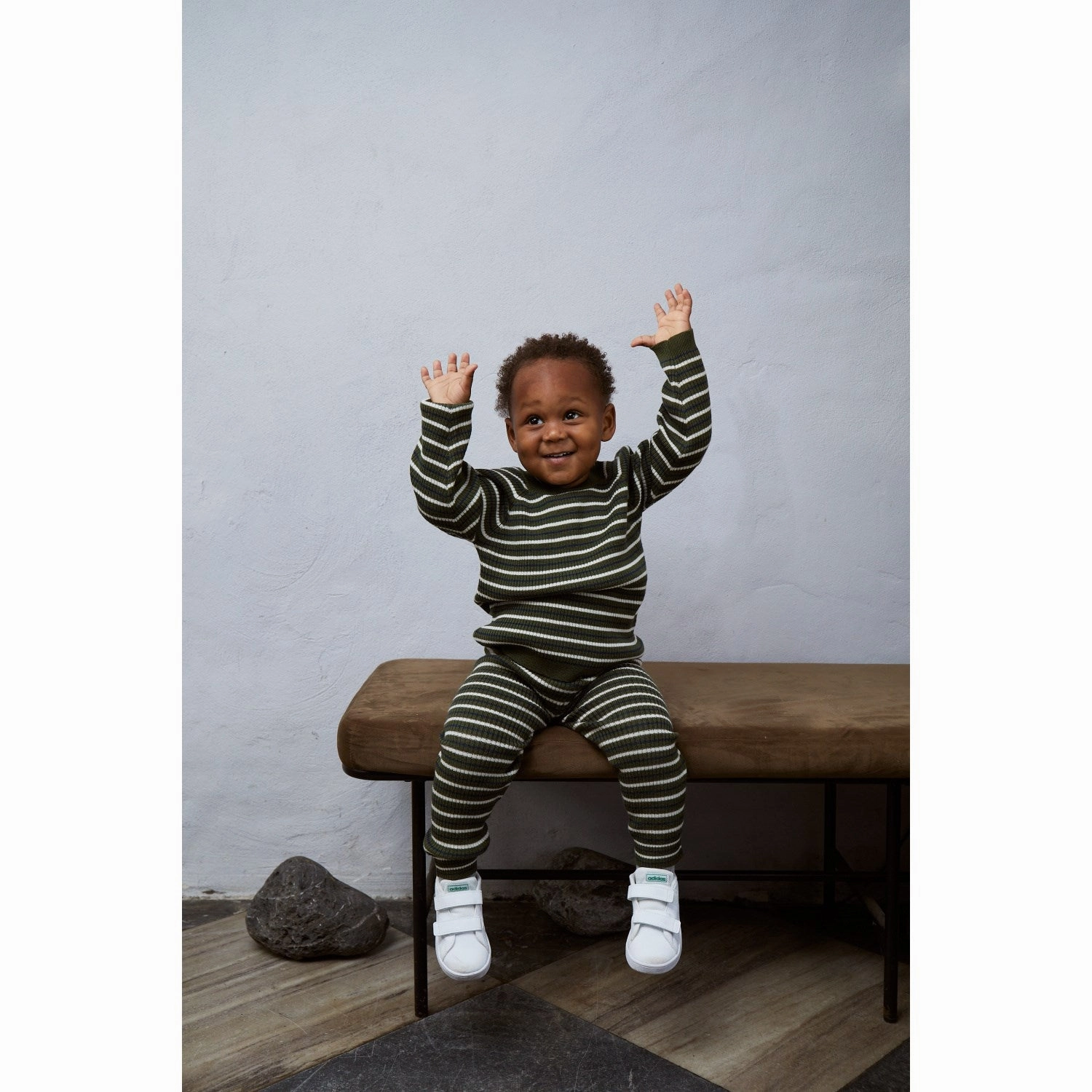 Copenhagen Colors Forrest Green Combi Merino Classic Rib Leggings W. Drawstrings Active Fit athletic style