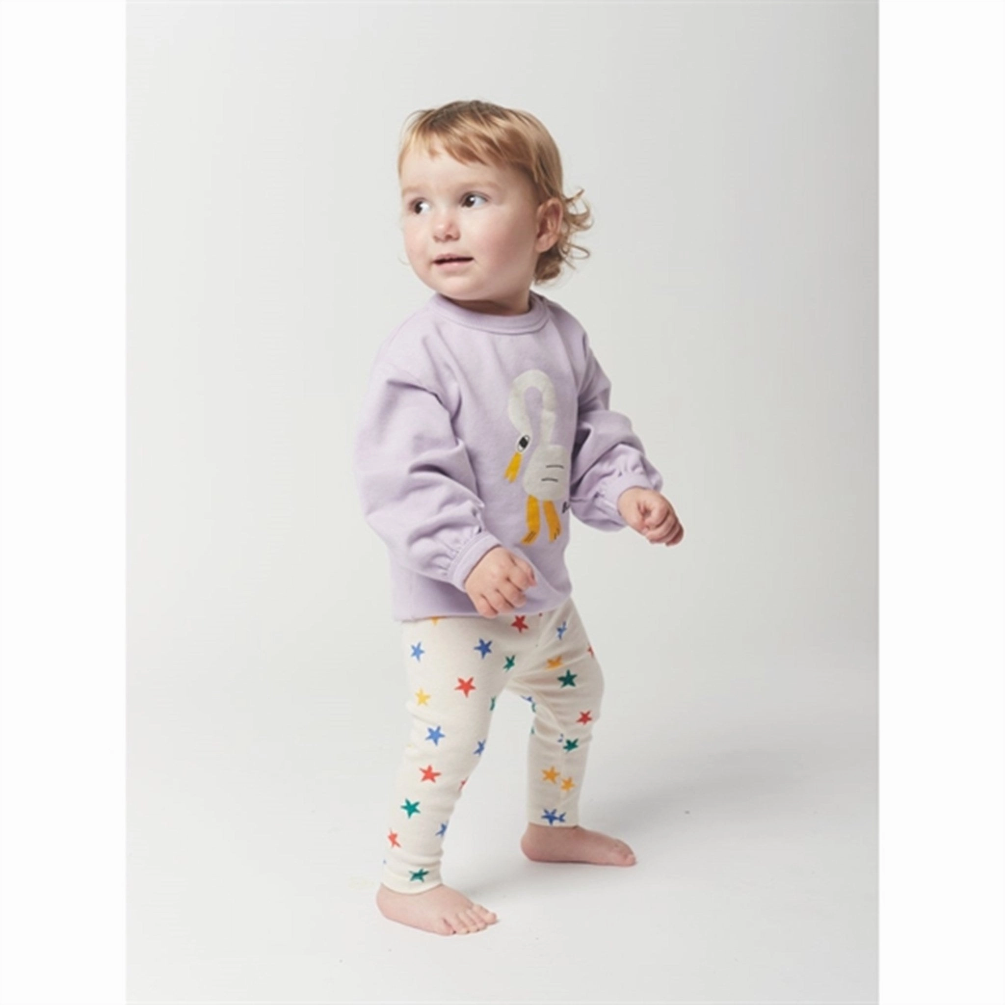 Maternity Wear Rib Knit Functional Style Bobo Choses White Multicolor Stars All Over Leggings