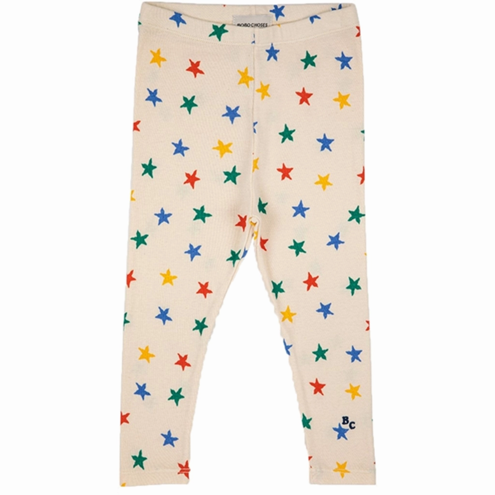 Bobo Choses White Multicolor Stars All Over Leggings Yoga Class Minimalist Style