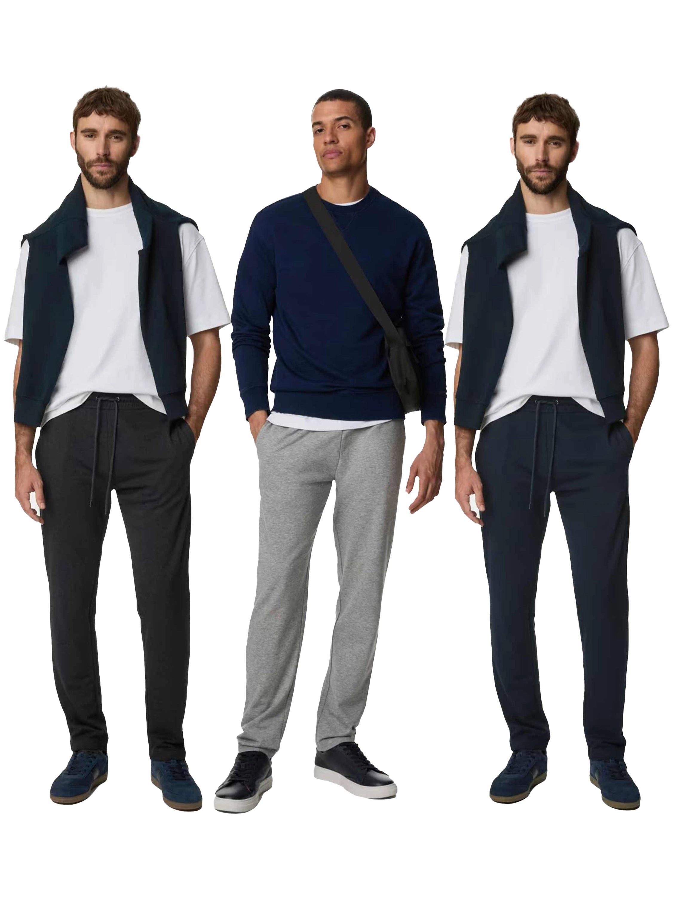 Comfortable Comfort Wear Hygienic Inner Layer Kruze | Mens Open Hem Joggers - BLK/NVY/GRY (3 Pack)