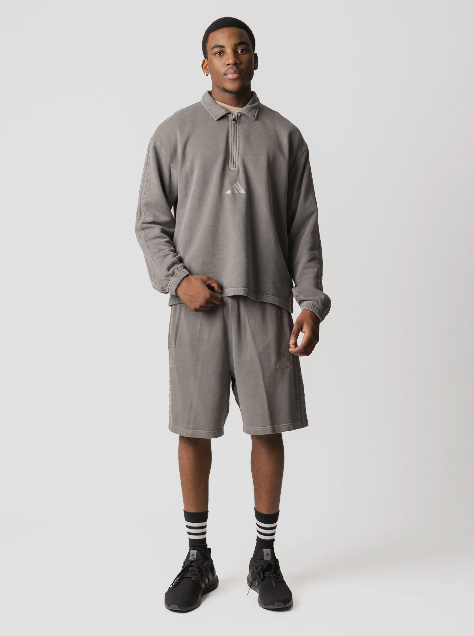 Basic Piece Retro Style All SZN French Terry Washed Half-Zip