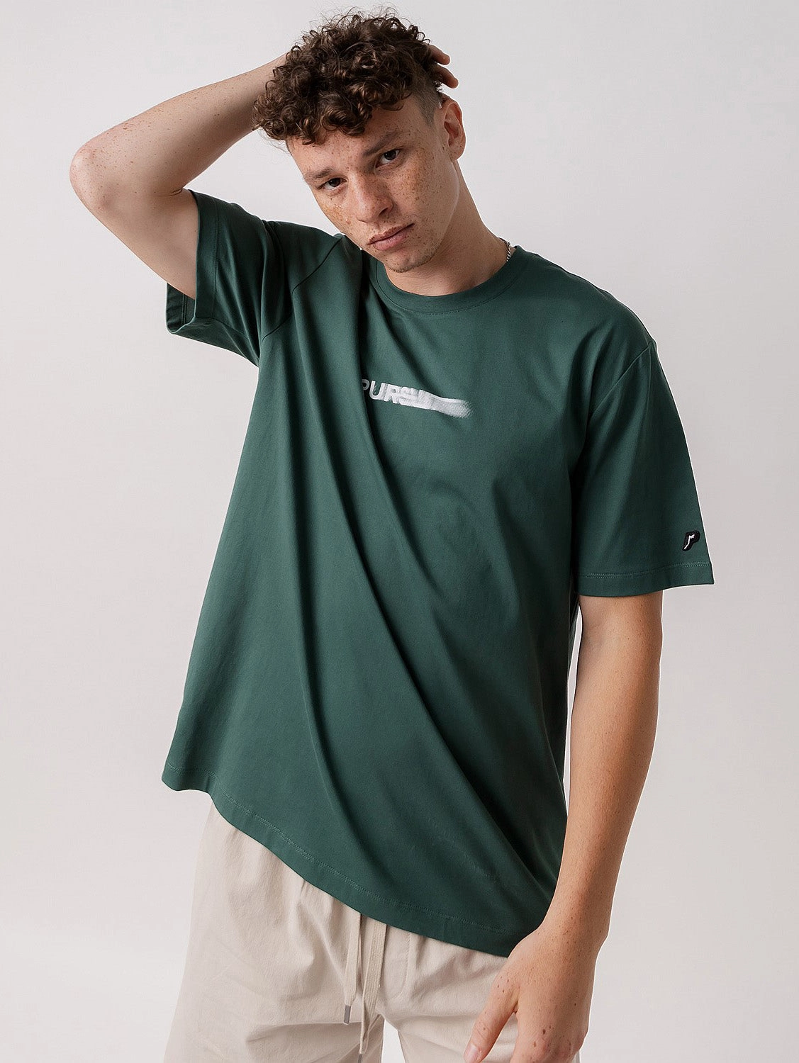 Blur Logo Track Tee in Stadium Green Everyday Look Wear