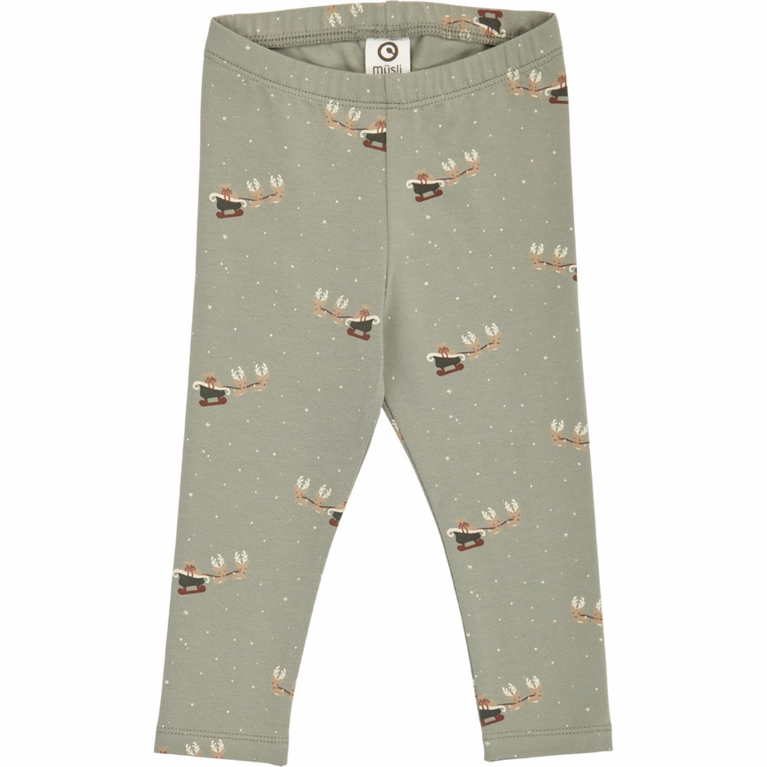 M??sli Shadow/ Deep Green/ Balsam Cream Christmas Leggings Baby Bonded Pockets