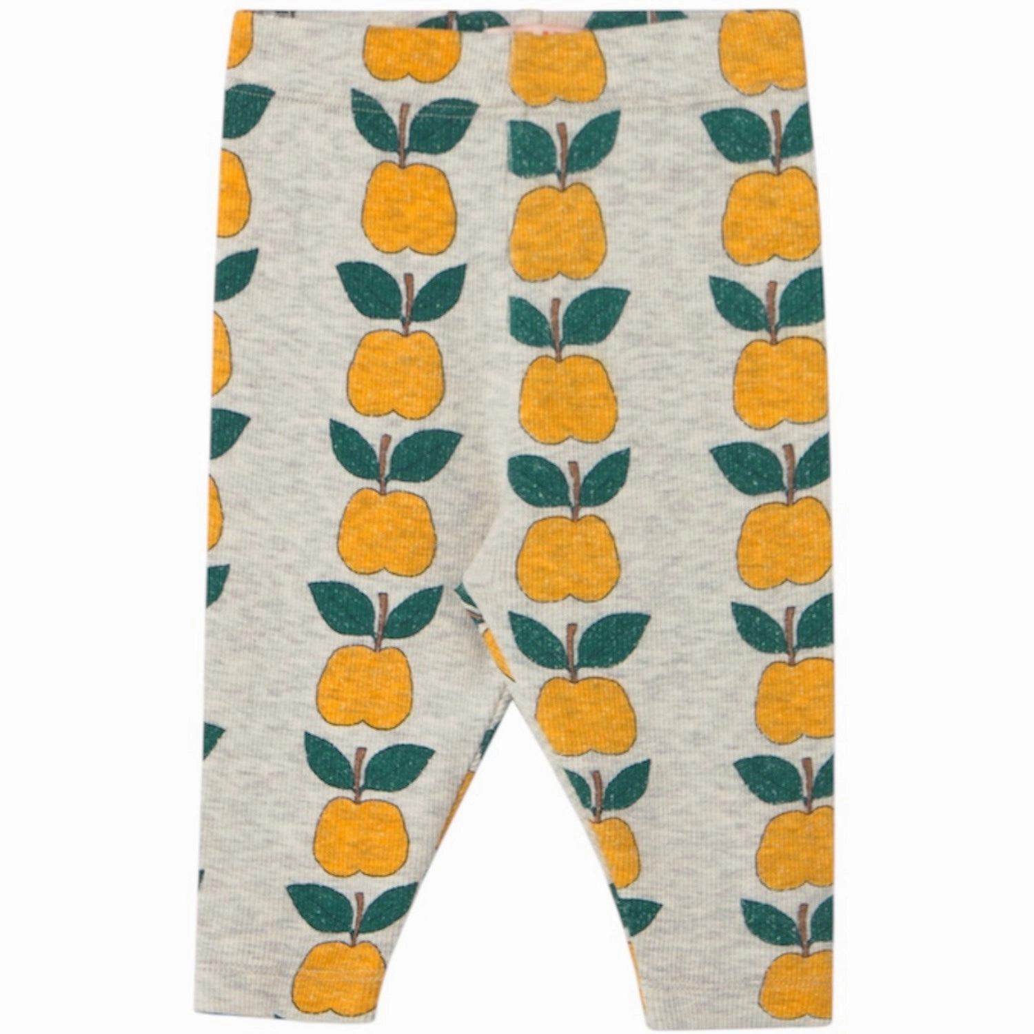 TinyCottons Light Cream Heather Apples Rib Baby Leggings Soft Stretch Modern Basic