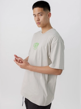 Sporty Style Globe Logo Graphic Tee