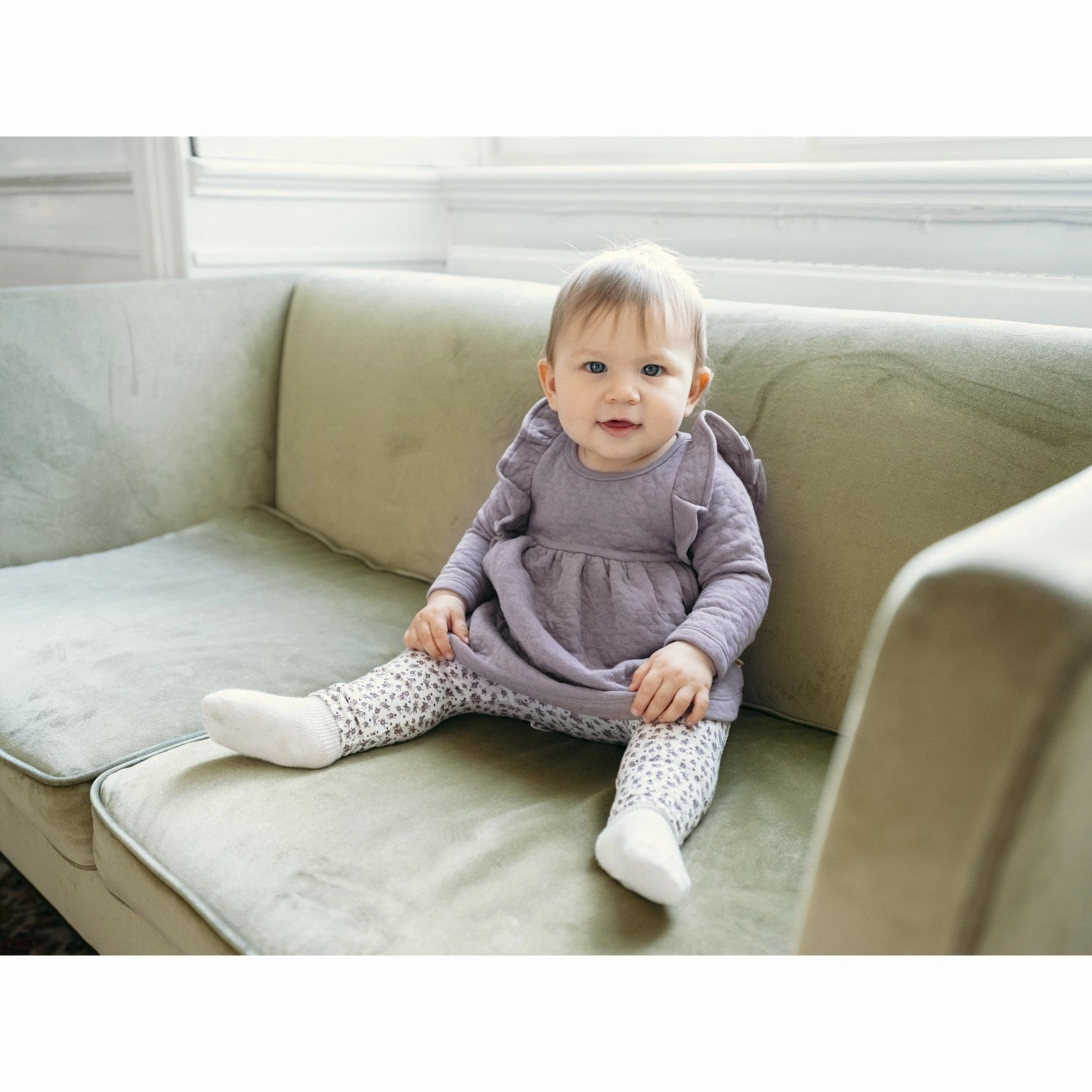 Travel Outfit Yoga Class Beginner Level Hust & Claire Purple Dove Liva Leggings 3-pack