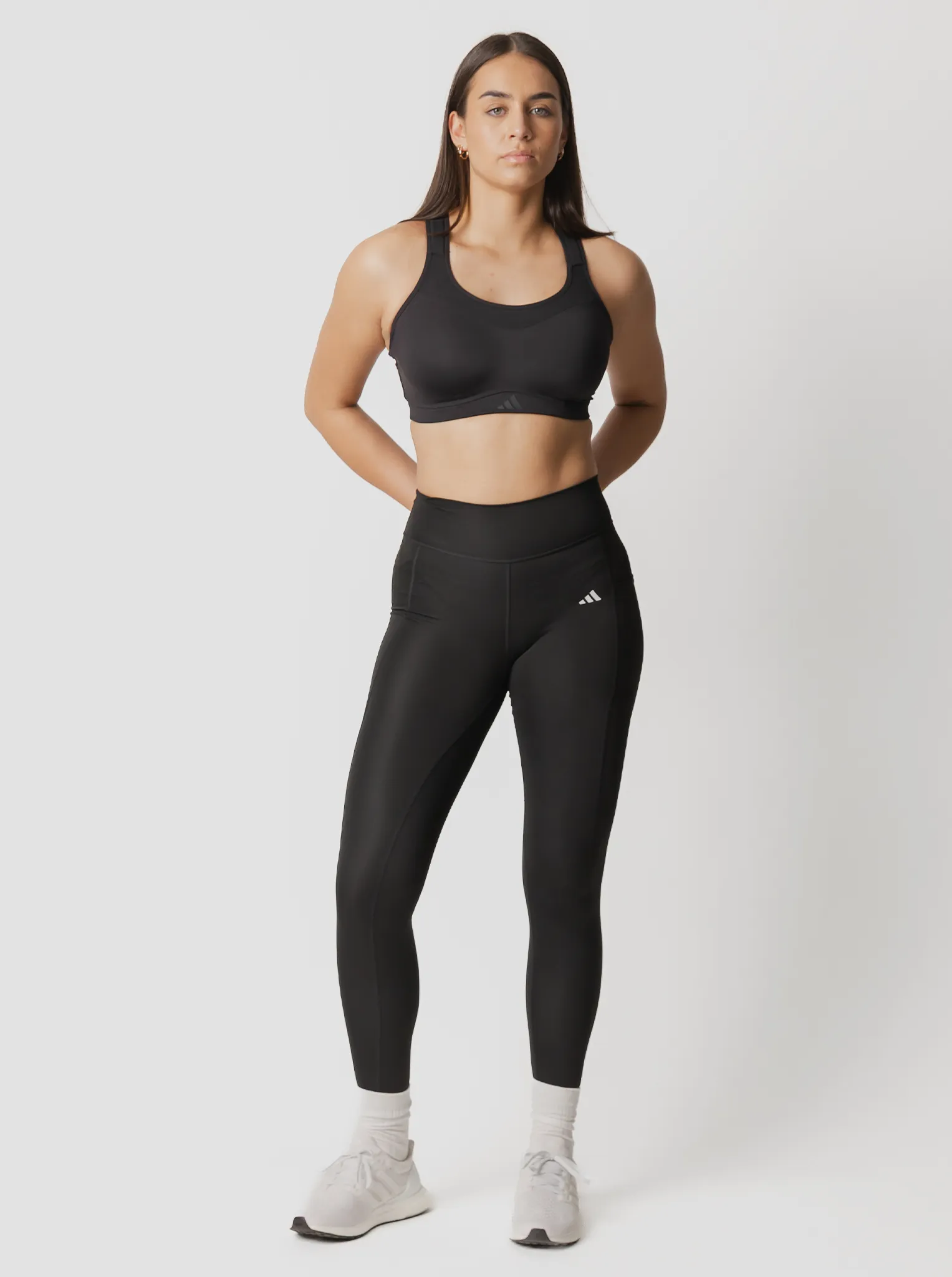 Minimal Look Double Layer Pilates Session Optime Stash High-Rise 7/8 Leggings