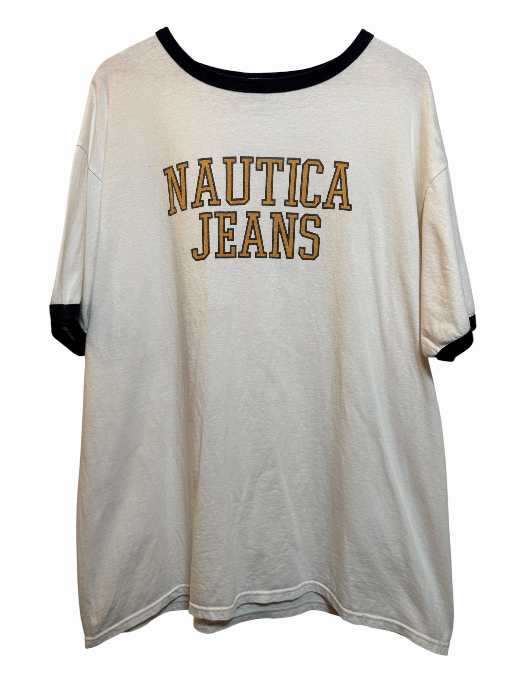 Nautica Jeans Mens White T Shirt (Size XXL) Eco Certified Textile comfortable top