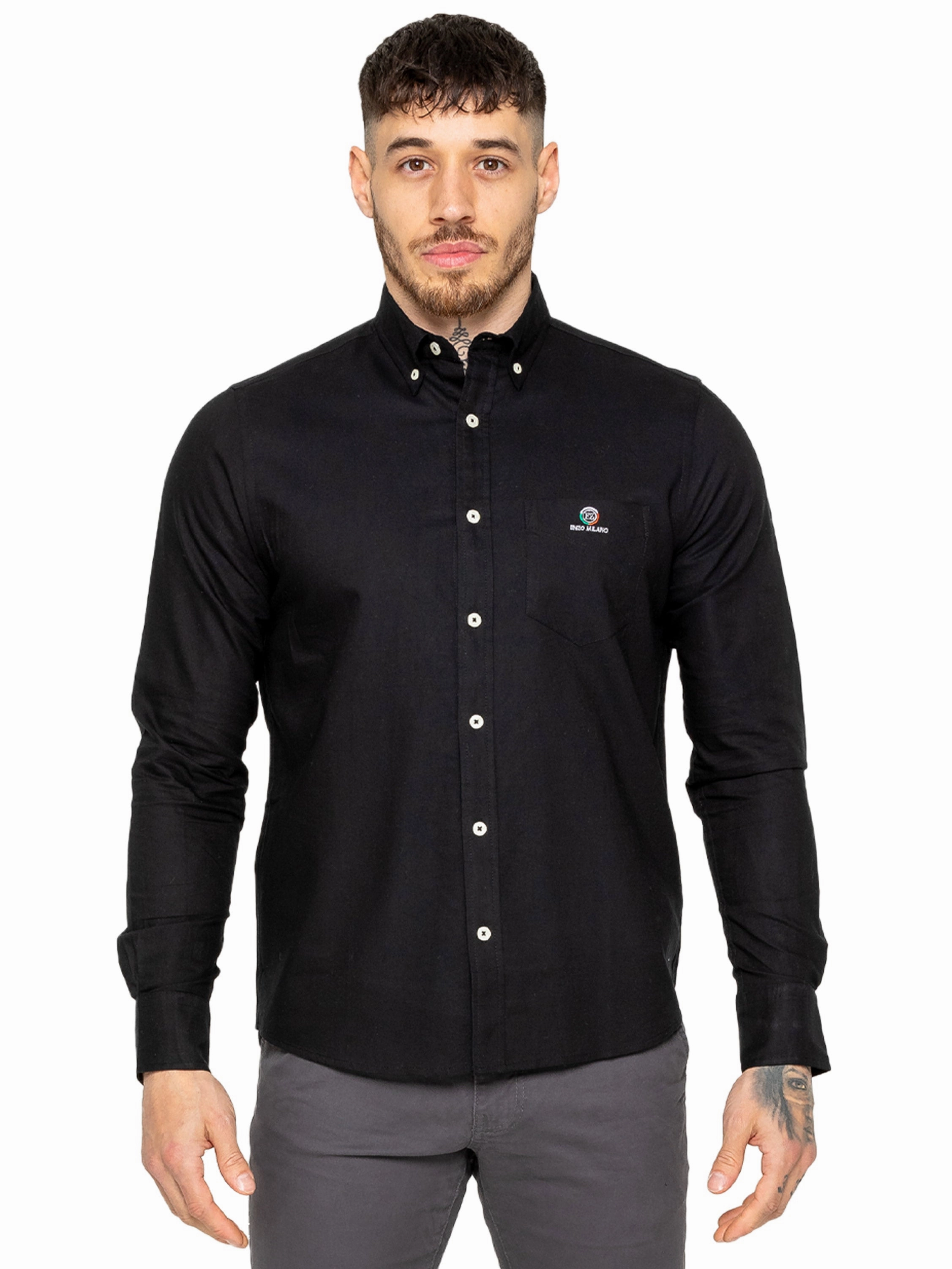 No Slip Shoulder Grips Trendsetting Design Enzo | Mens Regular Fit Oxford Shirt