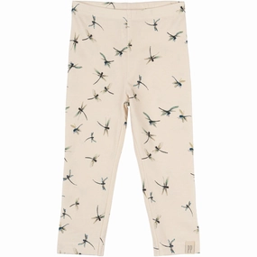Sweat Resistant Material Rib Knit Postpartum Fit Petit Piao Dragonfly Leggings Printed