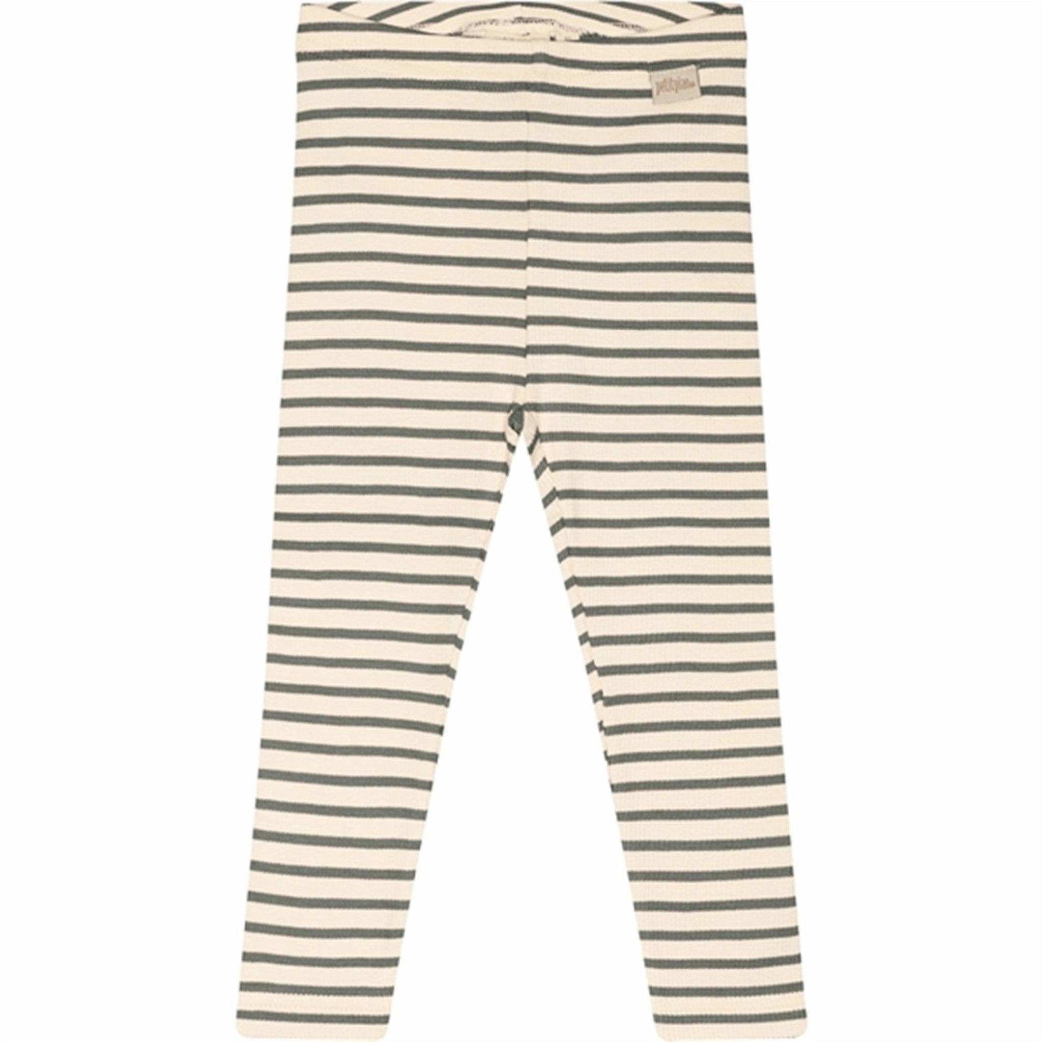 Quick Dry Camping Gear Knee Articulation Tech Petit Piao? Balsam Green/Off White Leggings Modal Striped