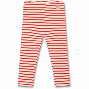 Training Essential Slim Design Petit Piao? Bright Red Leggings Modal Striped