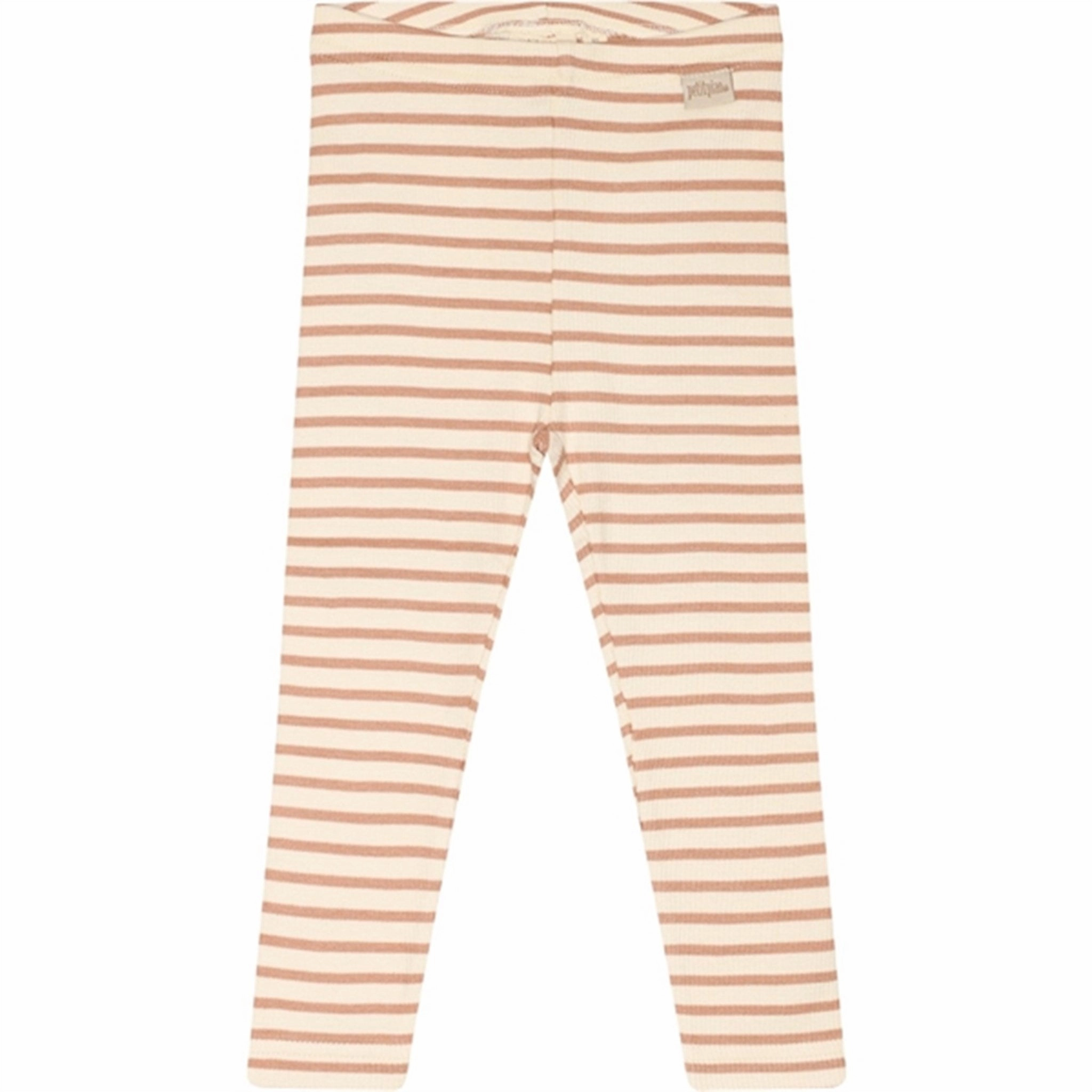 Breathable and Soft Fitness Lover Stretch Fit Petit Piao? Caf?? Rose/Off White Leggings Modal Striped
