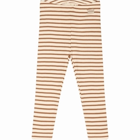 Smooth Fit Petit Piao? Caramel/Off White Leggings Modal Striped