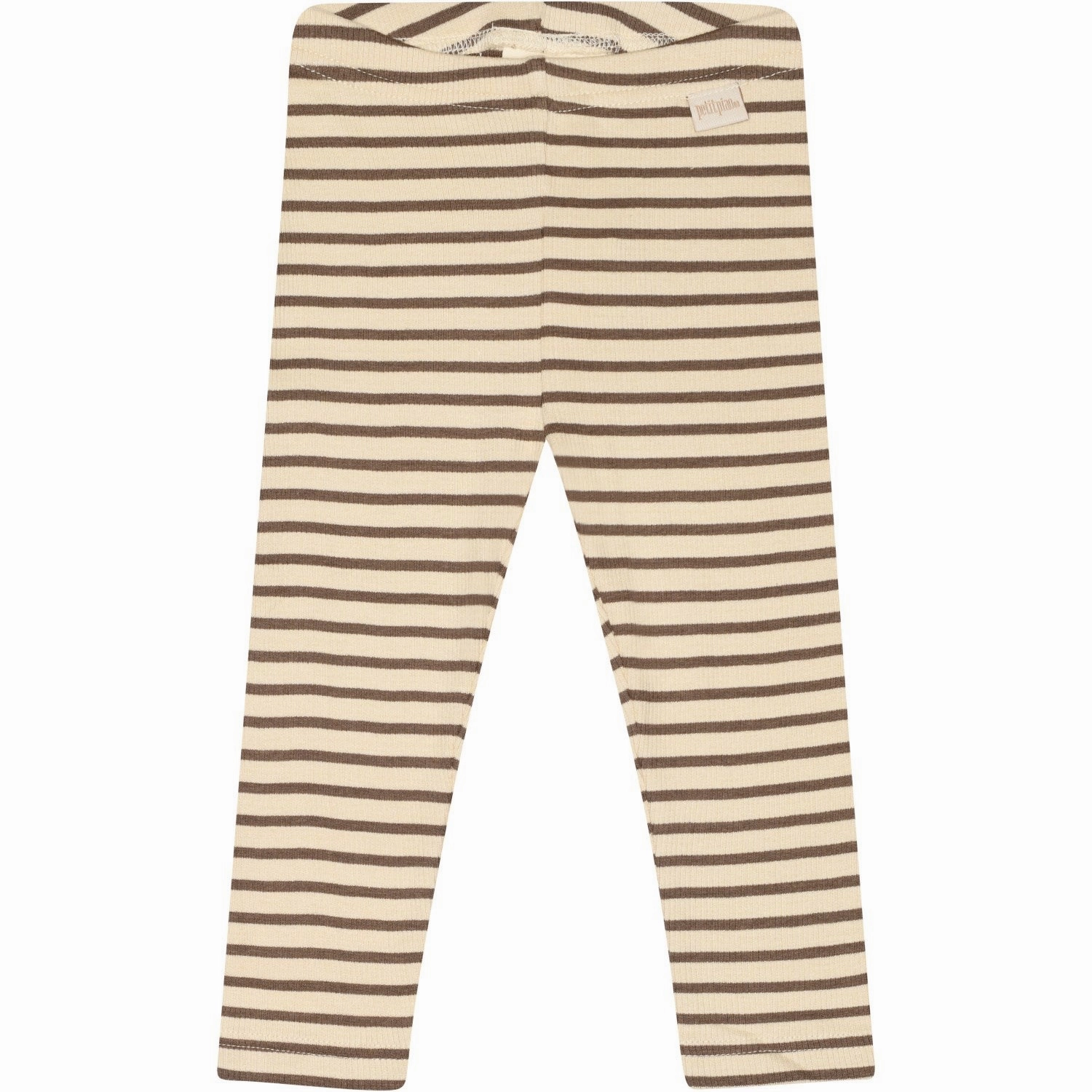 Petit Piao Chocolate Brown/Dark Off White Leggings Modal Striped Luxury Choice Stretch Fit