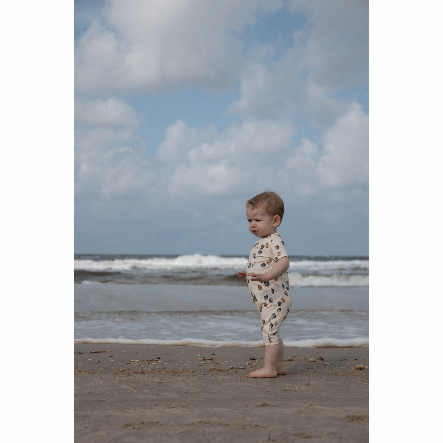 Petit Piao Clam Summer Romper S/S Sum Printed Running Beach Soft Family