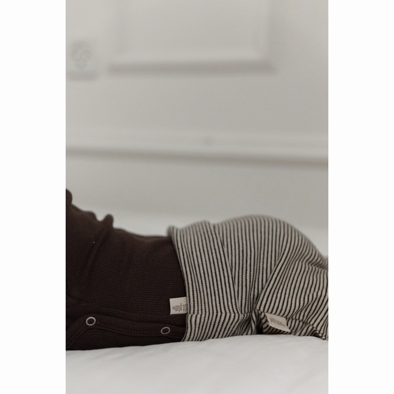 Petit Piao Coffee Bean/Dark Off White PPDian Fold Leggings Stripe NOOS Feminine Fit