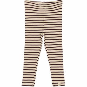 Petit Piao Dark Grape/off White Legging Modal Striped All Ages Travel Outfit Sleek Motion