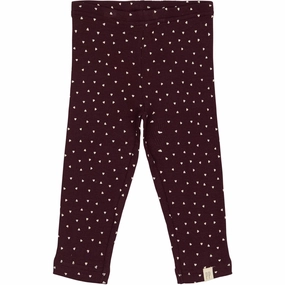 Petit Piao Dark Grape/White Legging Modal Heart Morning Stretch Active Lifestyle All Ages School Sports