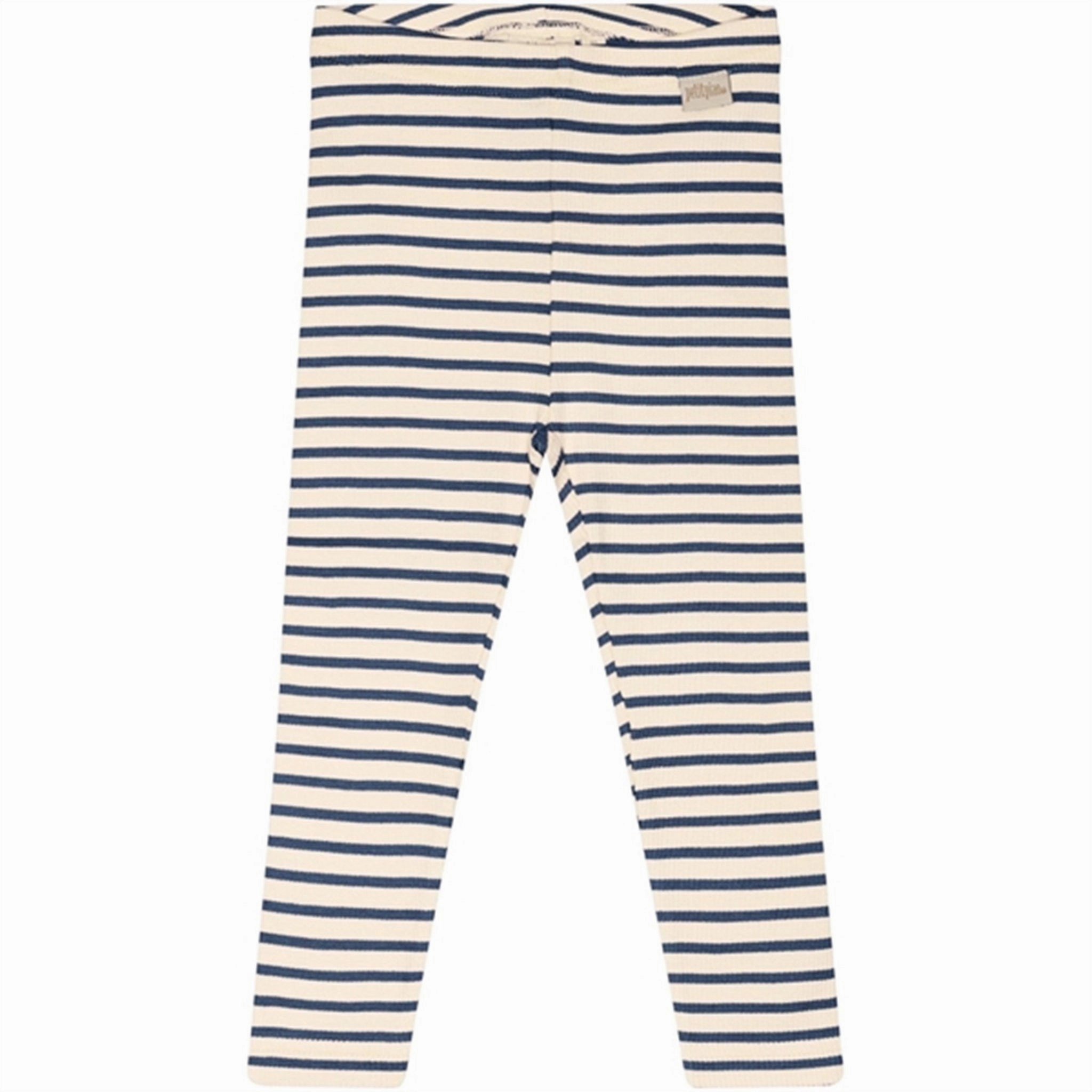 Chic Fit Petit Piao? Denim Blue/Off White Leggings Modal Striped