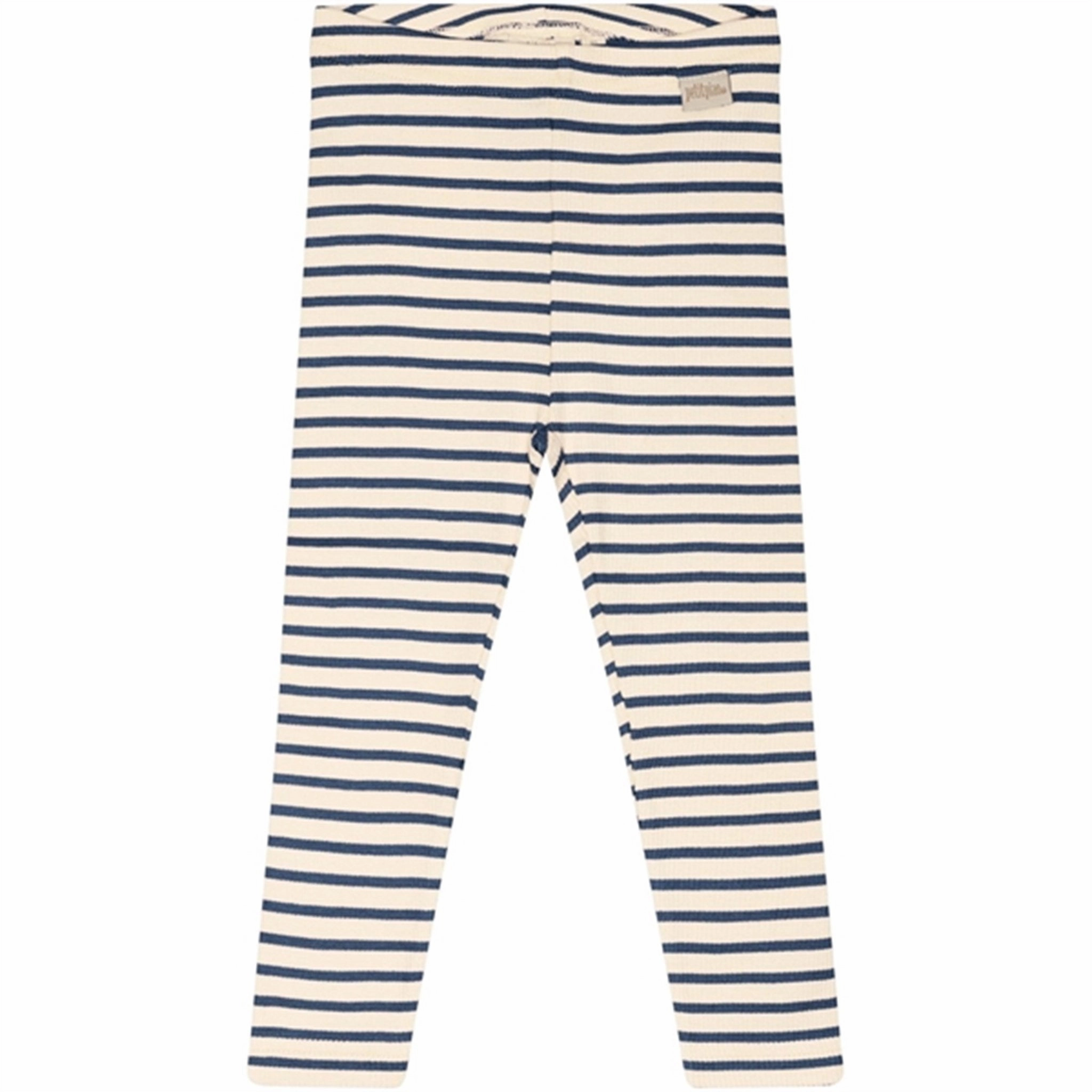 Soft Stretch Cozy Feel Petit Piao? Denim Blue/Off White Leggings Modal Striped